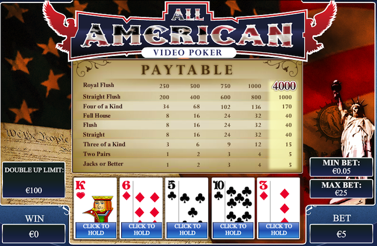 Play All American Poker
